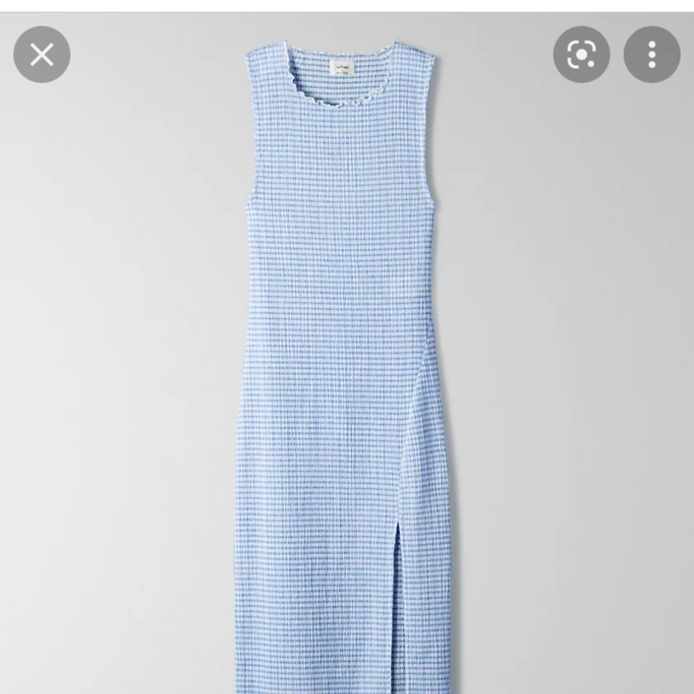 Long Wilfred Verona Dress in Blue with slit